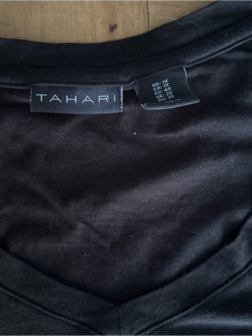 Tahari Black V-Neck Tee